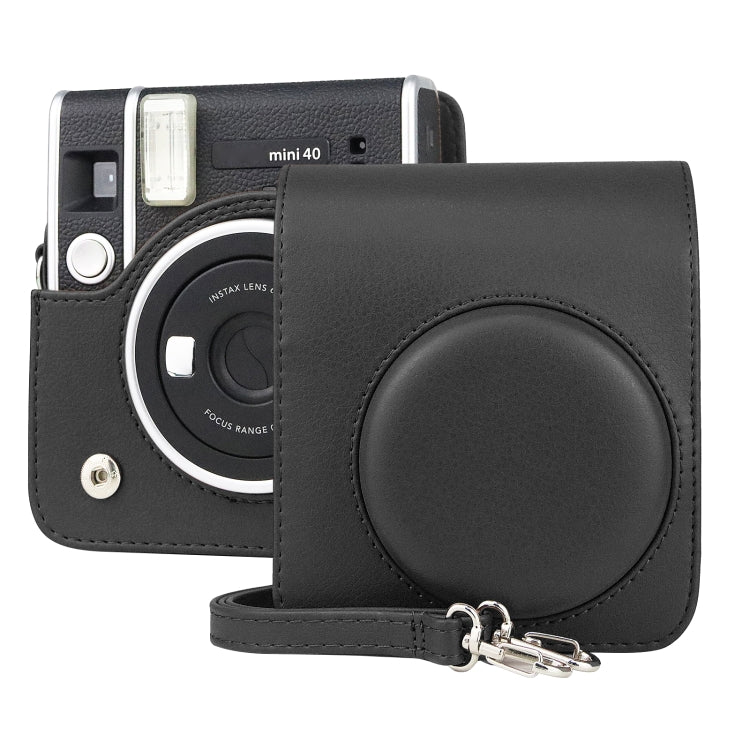Custodia in pelle PU retrò per fotocamera full body con cinturino per FUJIFILM instax mini 40, For FUJIFILM instax mini 40