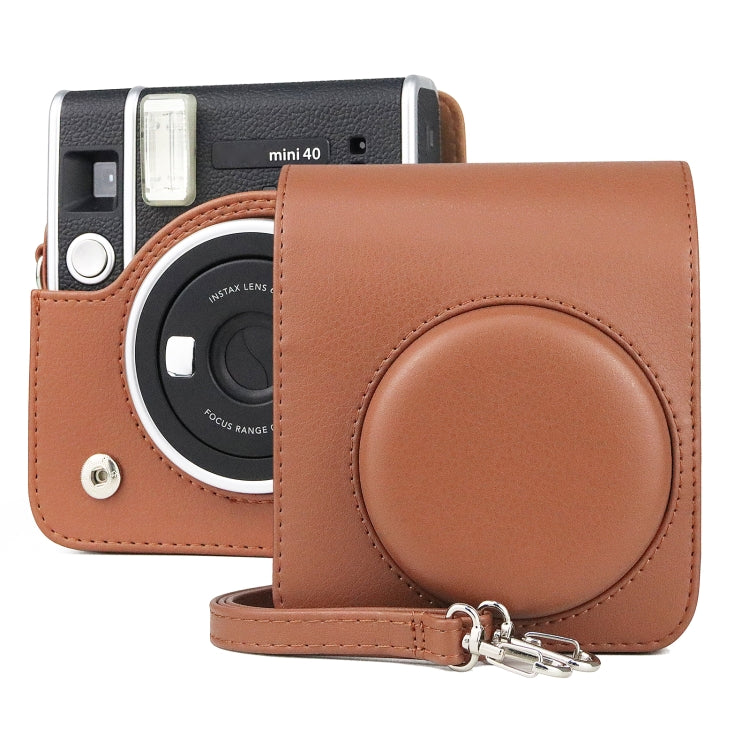 Custodia in pelle PU retrò per fotocamera full body con cinturino per FUJIFILM instax mini 40, For FUJIFILM instax mini 40