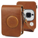 Custodia in pelle PU retrò per fotocamera full body con cinturino per FUJIFILM instax mini Liplay, For FUJIFILM instax mini Liplay