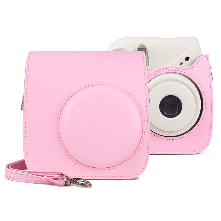 Borsa per fotocamera con custodia in pelle PU retrò per tutto il corpo con cinturino per FUJIFILM instax mini 7+, For FUJIFILM Instax Mini 7+