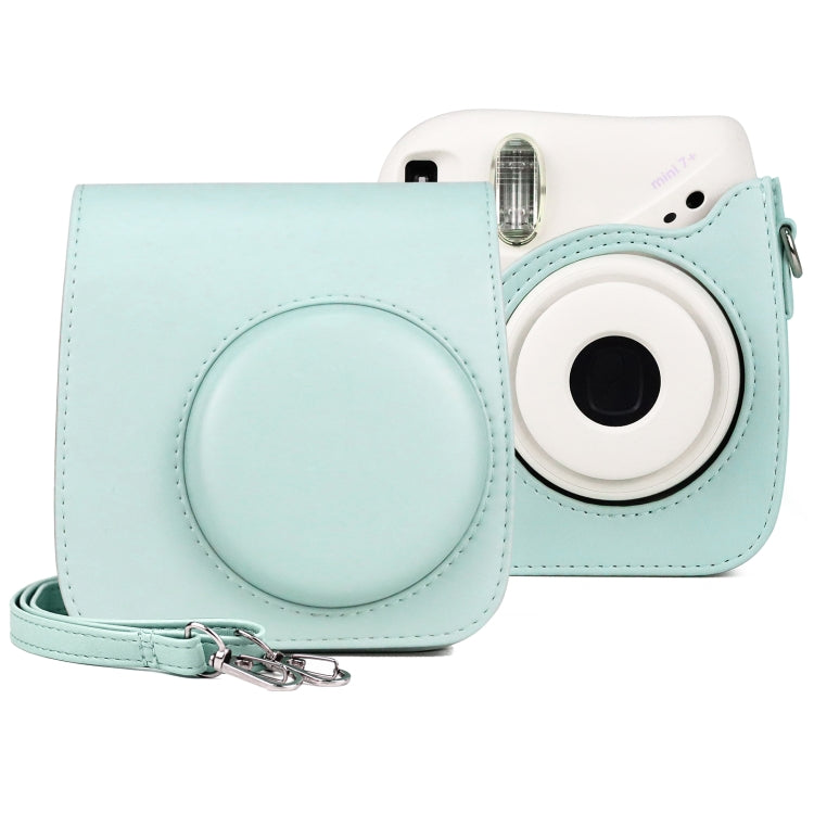 Borsa per fotocamera con custodia in pelle PU retrò per tutto il corpo con cinturino per FUJIFILM instax mini 7+, For FUJIFILM Instax Mini 7+