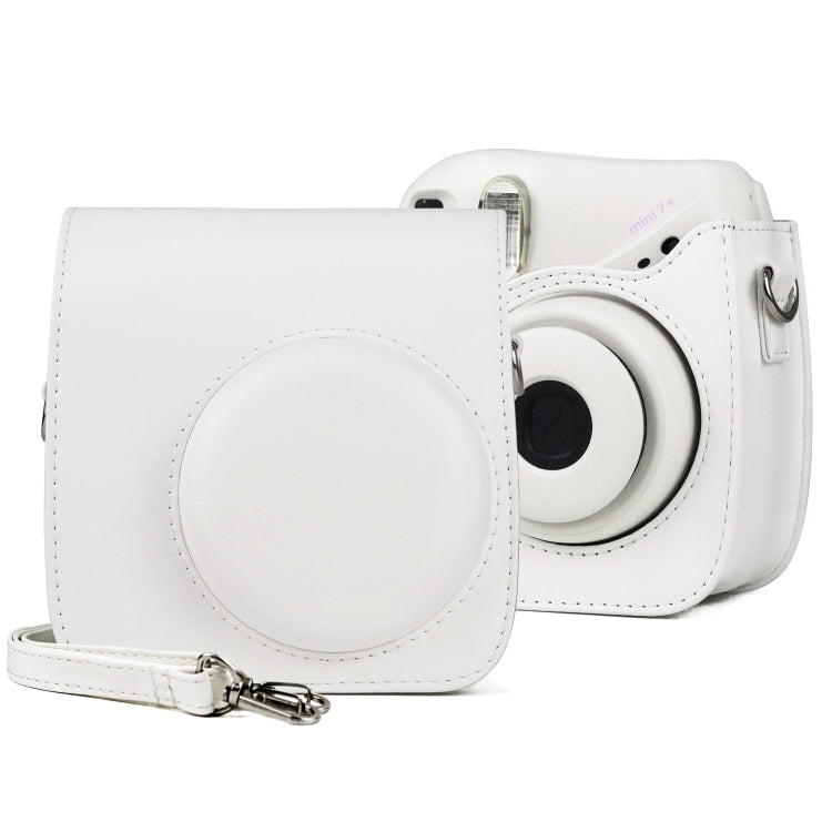 Borsa per fotocamera con custodia in pelle PU retrò per tutto il corpo con cinturino per FUJIFILM instax mini 7+, For FUJIFILM Instax Mini 7+