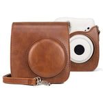 Borsa per fotocamera con custodia in pelle PU retrò per tutto il corpo con cinturino per FUJIFILM instax mini 7+, For FUJIFILM Instax Mini 7+