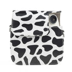 Borsa per fotocamera con custodia in pelle PU per tutto il corpo di mucca da latte con cinturino per FUJIFILM instax mini 7+, Milk Cow