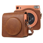 Borsa per fotocamera con custodia in pelle PU per tutto il corpo con cinturino per FUJIFILM instax Square SQ1
