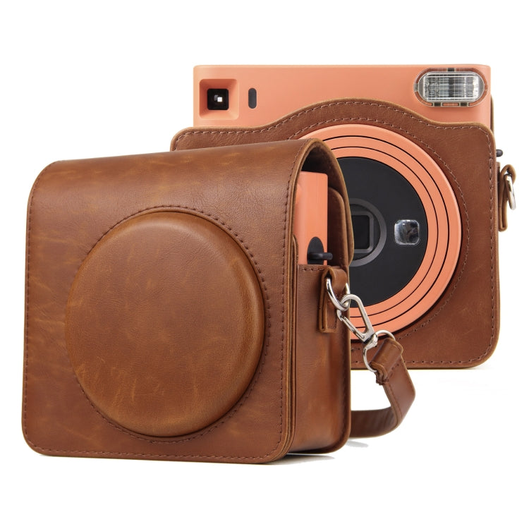 Borsa per fotocamera con custodia in pelle PU per tutto il corpo con cinturino per FUJIFILM instax Square SQ1