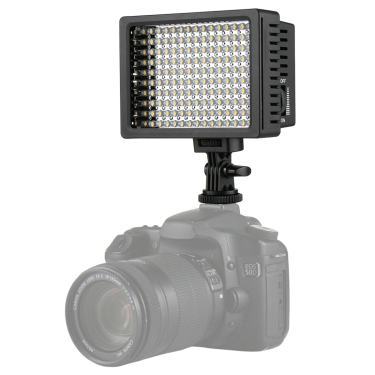 HD-160 Luce video LED a luce bianca Luce di riempimento per illuminazione fotografica sulla fotocamera per fotocamera Canon, Nikon, DSLR con 3 piastre filtro, HD-160