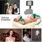 HD-160 Luce video LED a luce bianca Luce di riempimento per illuminazione fotografica sulla fotocamera per fotocamera Canon, Nikon, DSLR con 3 piastre filtro, HD-160