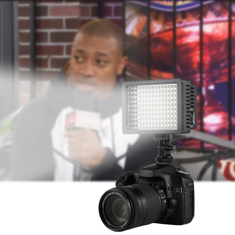 HD-160 Luce video LED a luce bianca Luce di riempimento per illuminazione fotografica sulla fotocamera per fotocamera Canon, Nikon, DSLR con 3 piastre filtro, HD-160