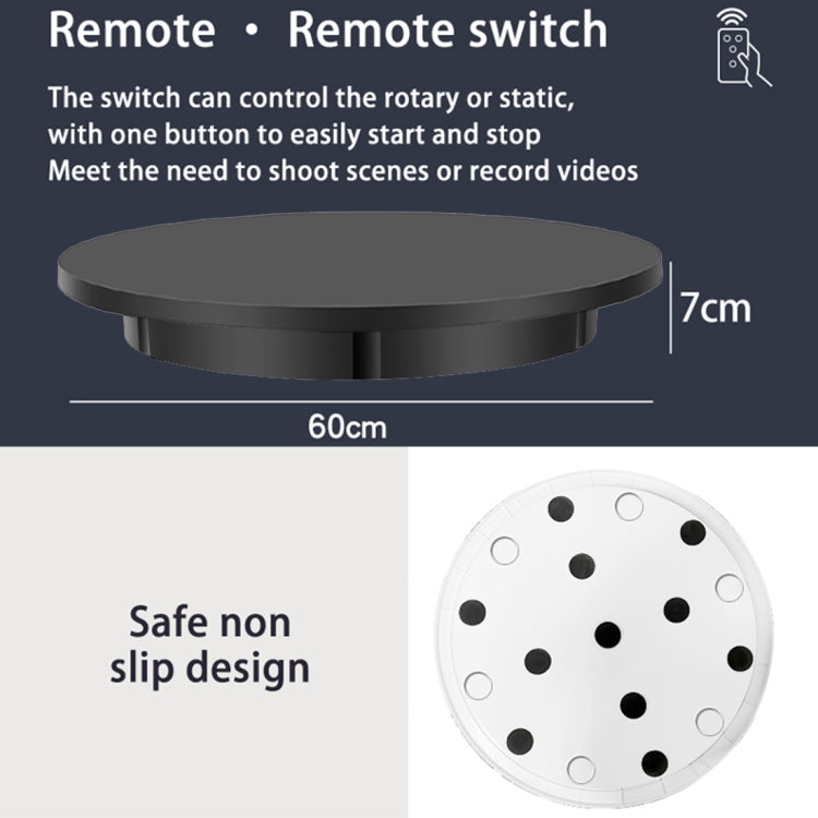 Giradischi elettrico per espositori rotanti da 60 cm, carico: 100 kg, alimentazione plug-in, presa europea, 60cm, EU Plug