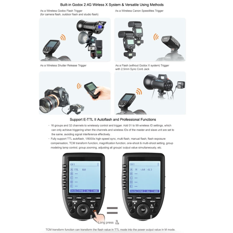 Trigger flash wireless Godox Xpro-F TTL per FUJIFILM, Xpro-F for FUJIFILM