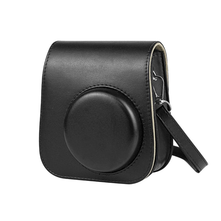Custodia in pelle per fotocamera a corpo pieno in tinta unita con cinturino per FUJIFILM Instax mini 11