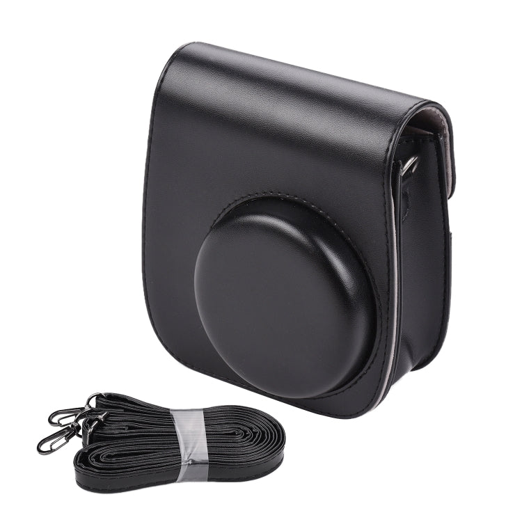 Custodia in pelle per fotocamera a corpo pieno in tinta unita con cinturino per FUJIFILM Instax mini 11