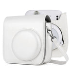 Custodia in pelle per fotocamera a corpo pieno in tinta unita con cinturino per FUJIFILM Instax mini 11