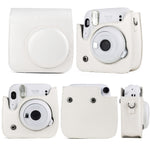 Custodia in pelle per fotocamera a corpo pieno in tinta unita con cinturino per FUJIFILM Instax mini 11