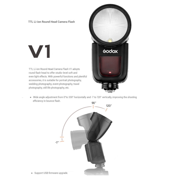 Godox V1F Flash Speedlite TTL a testa tonda per FUJIFILM, V1F for FUJIFILM