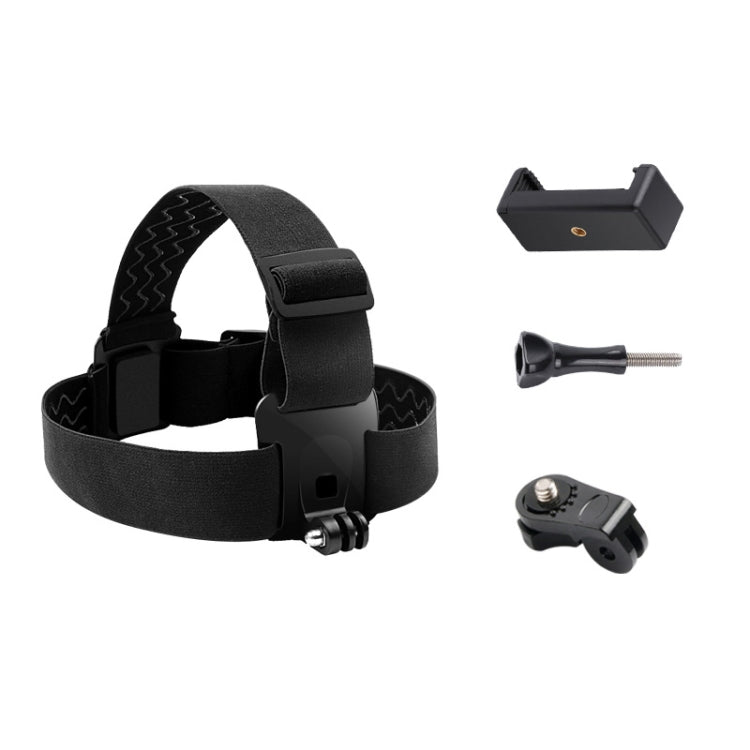 Cintura di montaggio elastica Fascia per la testa regolabile con morsetto per telefono, vite e adattatore tipo S per GoPro HERO10 Black / HERO9 Black /8 /7 /6 /5, Xiaoyi e altre action cam, smartphone