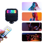 MJ88 Pocket 3000-7000K + RGB Luce di riempimento di bellezza a colori per fotocamera portatile Streamer per fotografia Luce a LED con telecomando, MJ88