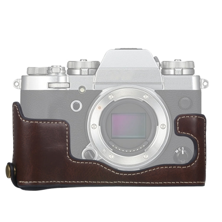 Base mezza custodia per fotocamera in pelle PU con filo da 1/4 di pollice per FUJIFILM X-T3/X-T2, For FUJIFILM X-T3