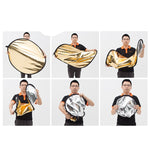 Godox FT01 Pannello riflettente pieghevole ovale 2 in 1 oro / argento, dimensioni: 150 x 200 cm, 2 in 1 150 x 200cm