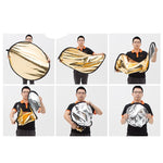 Godox FT01 Pannello riflettente pieghevole rotondo 2 in 1 oro / argento da 80 cm, 80cm