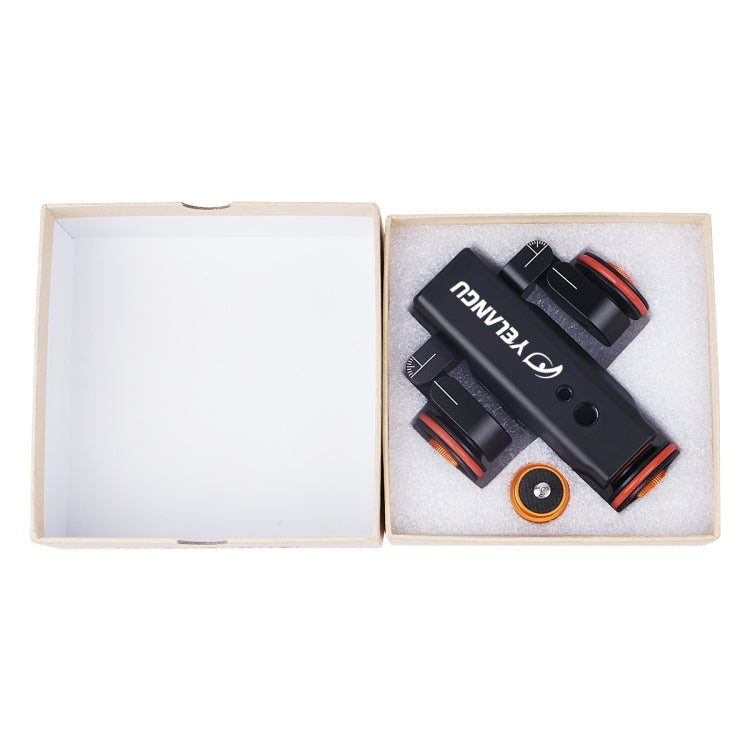 YELANGU L4X Ruota per fotocamera Dolly II Carrello elettrico per binario a 3 ruote Puleggia video con telecomando per fotocamere DSLR/DV domestiche, GoPro, smartphone, Carico: 3 kg, L4X Dolly Car Black