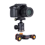 YELANGU L4X Ruota per fotocamera Dolly II Carrello elettrico per binario a 3 ruote Puleggia video con telecomando per fotocamere DSLR/DV domestiche, GoPro, smartphone, Carico: 3 kg, L4X Dolly Car Black