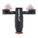 YELANGU L4X Ruota per fotocamera Dolly II Carrello elettrico per binario a 3 ruote Puleggia video con telecomando per fotocamere DSLR/DV domestiche, GoPro, smartphone, Carico: 3 kg, L4X Dolly Car Black