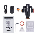 YELANGU L4X Ruota per fotocamera Dolly II Carrello elettrico per binario a 3 ruote Puleggia video con telecomando per fotocamere DSLR/DV domestiche, GoPro, smartphone, Carico: 3 kg, L4X Dolly Car Black