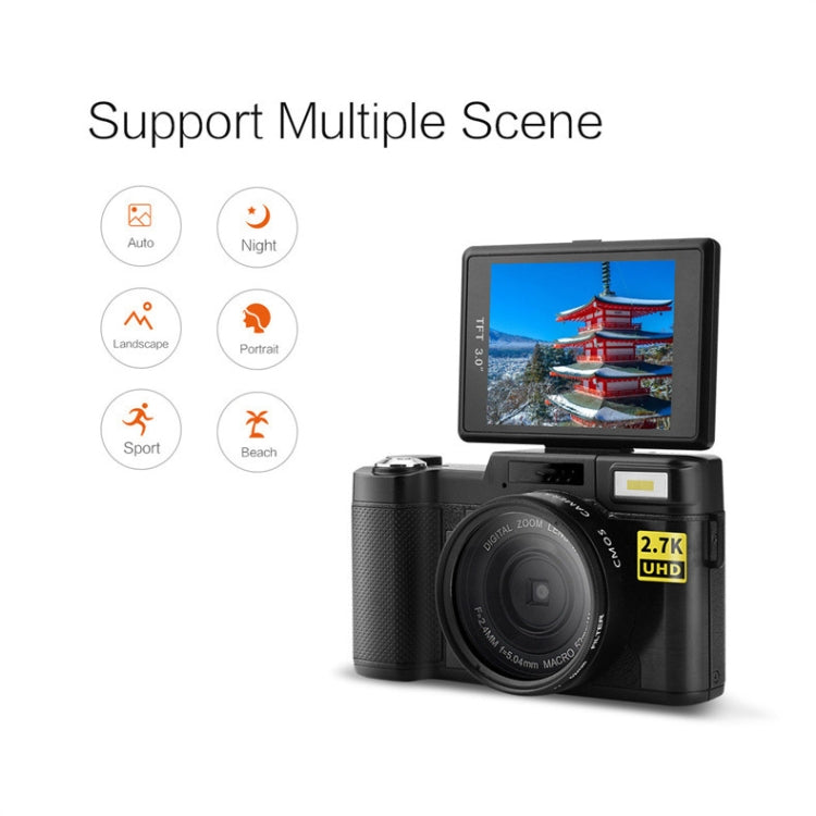 R2 2.7K Vlog Camera 4X Zoom Digital Camera with 3.0 Inch Flip Screen