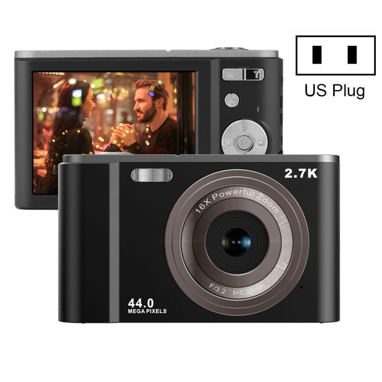 DC302 2.88 inch 44MP 16X Zoom 2.7K Full HD Kids Digital Camera, US Plug, DC302, US Plug