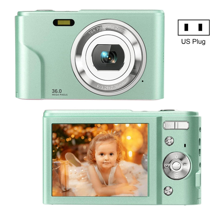 DC311 2.4 inch 36MP 16X Zoom 2.7K Full HD Kids Digital Camera, US Plug, DC311, US Plug