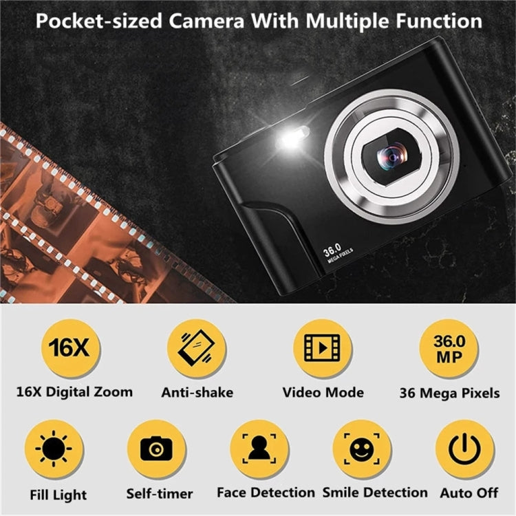 DC311 2.4 inch 36MP 16X Zoom 2.7K Full HD Kids Digital Camera, US Plug, DC311, US Plug