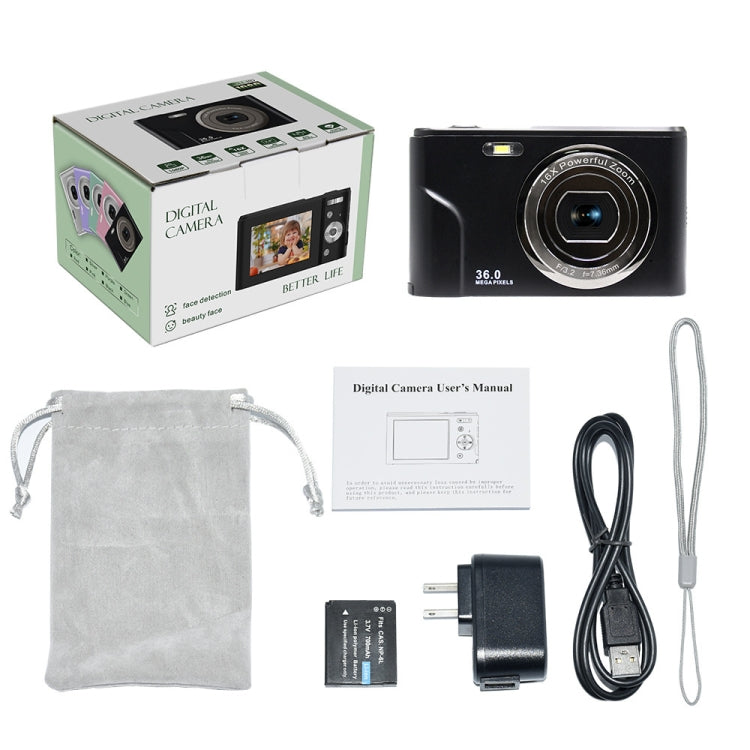 Fotocamera digitale per bambini 36MP 16X Zoom 2,4" LCD