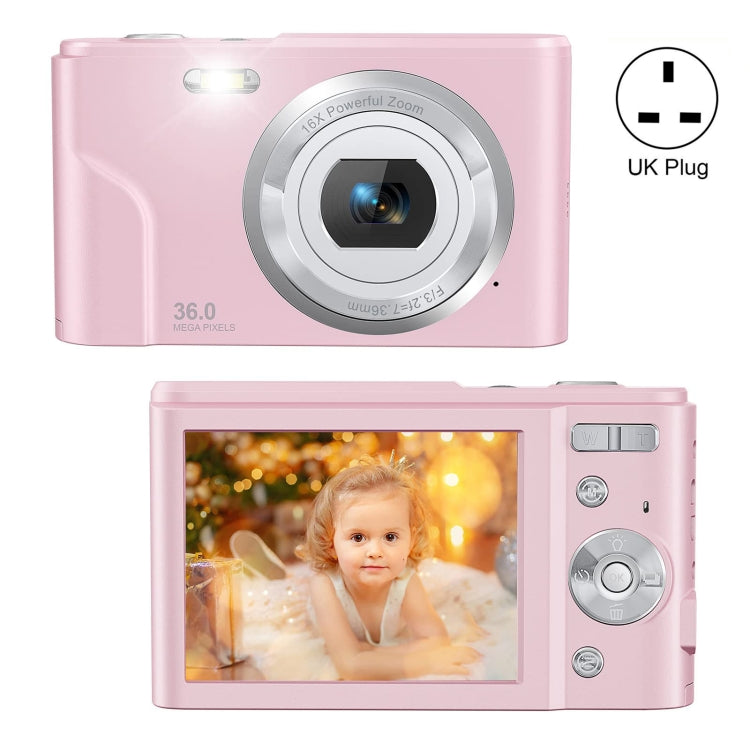 DC311 2.4 inch 36MP 16X Zoom 2.7K Full HD Kids Digital Camera UK Plug, DC311, UK Plug