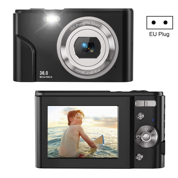 DC311 2.4 inch 36MP 16X Zoom 2.7K Full HD Kids Digital Camera, EU Plug, DC311, EU Plug