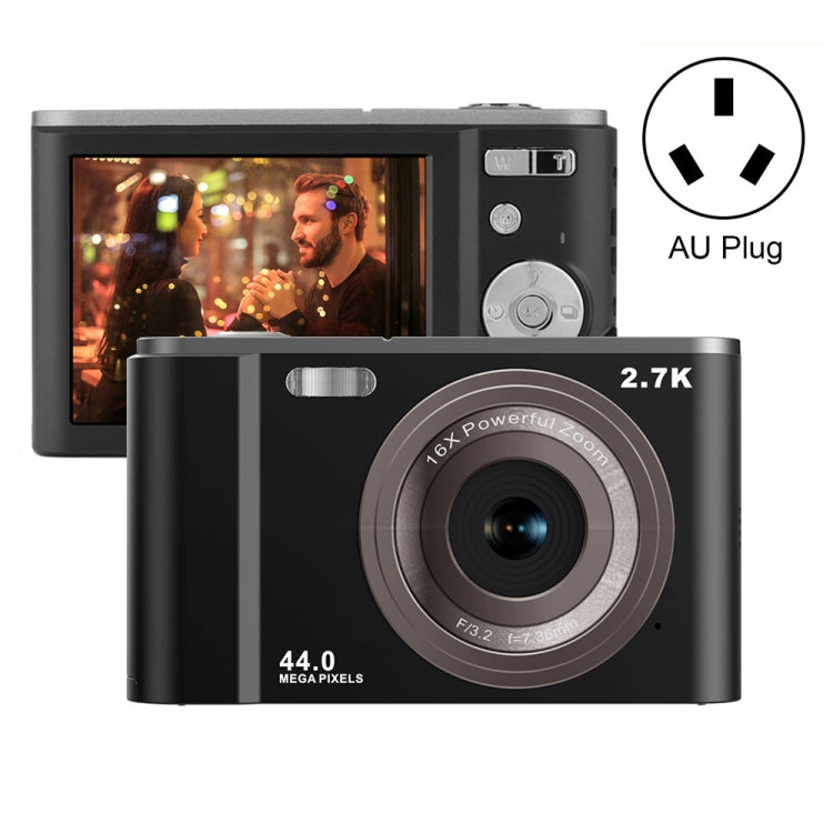 DC302 2.88 inch 44MP 16X Zoom 2.7K Full HD Kids Digital Camera, AU Plug, DC302, AU Plug