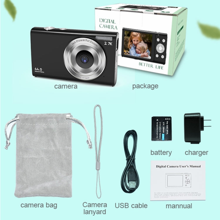 DC402 2.4 inch 44MP 16X Zoom 1080P Full HD Kids Digital Camera, AU Plug, AU Plug