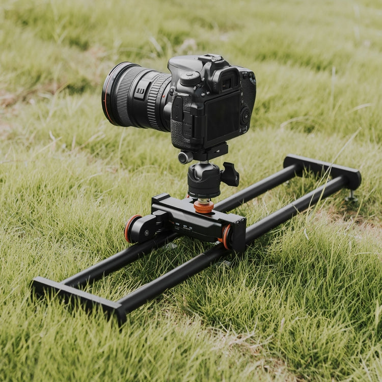 YELANGU L4X-BE YLG1817A Binario di scorrimento per giunzioni in lega di alluminio da 60 cm + Puleggia video a 3 ruote Carrello per macchine fotografiche reflex/videocamere, L4X-BE 60cm Rail Track + Dolly Car