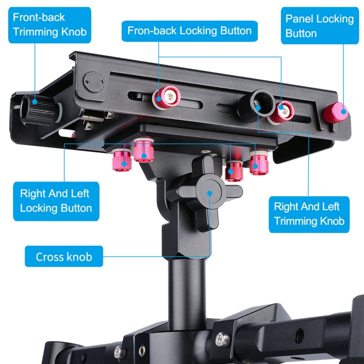 YELANGU S300 Rig multifunzionale 4 in 1 + Rig a spalla doppia portatile + Monopiede + Stabilizzatore per fotocamere/fotocamere reflex, intervallo di altezza: 63 cm-170 cm, YELANGU S300
