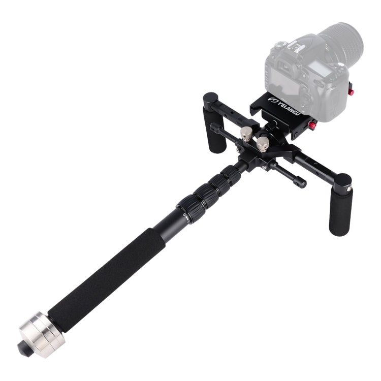YELANGU S300 Rig multifunzionale 4 in 1 + Rig a spalla doppia portatile + Monopiede + Stabilizzatore per fotocamere/fotocamere reflex, intervallo di altezza: 63 cm-170 cm, YELANGU S300