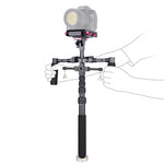 YELANGU S300 Rig multifunzionale 4 in 1 + Rig a spalla doppia portatile + Monopiede + Stabilizzatore per fotocamere/fotocamere reflex, intervallo di altezza: 63 cm-170 cm, YELANGU S300