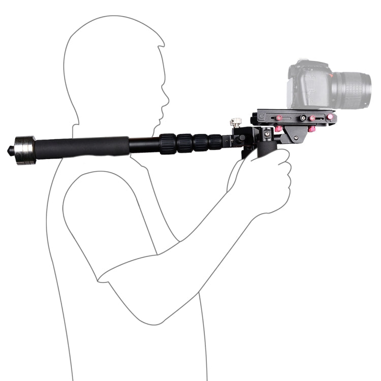 YELANGU S300 Rig multifunzionale 4 in 1 + Rig a spalla doppia portatile + Monopiede + Stabilizzatore per fotocamere/fotocamere reflex, intervallo di altezza: 63 cm-170 cm, YELANGU S300