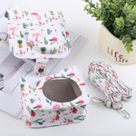Custodia in pelle PU per fotocamera full body modello Cactus Flamingo con cinturino per FUJIFILM instax mini 9 / mini 8+ / mini 8, Cactus Flamingo