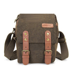 CADEN N1 Borsa fotografica per fotocamera digitale impermeabile in tela semplice retrò multifunzionale, N1 Simple Coffee, N1 Simple Beige White