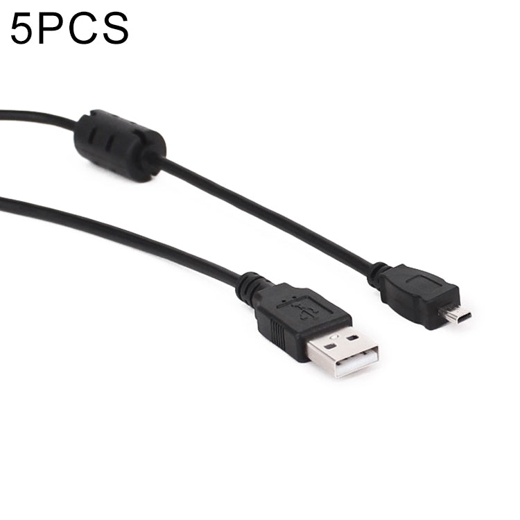 Cavo di ricarica dati mini USB a USB 2.0 da 8 pin da 5 pezzi da 1,5 m per Nikon D5100 / D610, Mini 8 Pin USB
