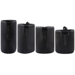 Borsa da trasporto per obiettivo fotocamera reflex in neoprene da 4 pezzi con moschettone, dimensioni: 10x22 cm, 10x14 cm, 10x18 cm, 8x10 cm, 4 Size