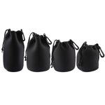 Borsa da trasporto per obiettivo fotocamera reflex in neoprene da 4 pezzi con moschettone, dimensioni: 10x22 cm, 10x14 cm, 10x18 cm, 8x10 cm, 4 Size