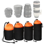 Borsa per obiettivo fotocamera reflex 4 in 1 Borsa per obiettivo singolo micro Borsa per bile interna per obiettivo Custodia protettiva impermeabile più ispessimento in velluto, 4 in 1