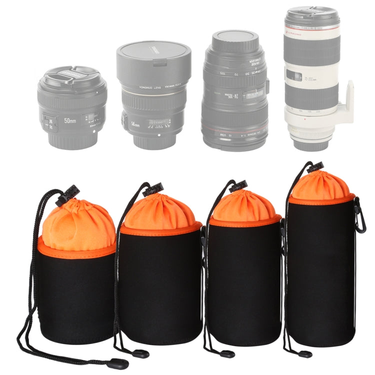 Borsa per obiettivo fotocamera reflex 4 in 1 Borsa per obiettivo singolo micro Borsa per bile interna per obiettivo Custodia protettiva impermeabile più ispessimento in velluto, 4 in 1